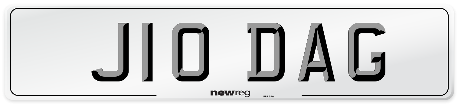 J10 DAG Number Plate from New Reg